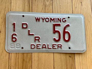 1988 Wyoming Dealer License Plate - Low Number