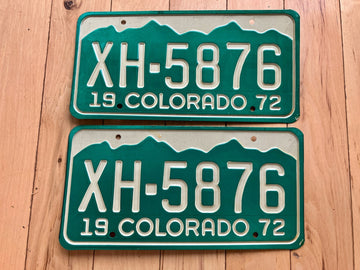 Pair of 1972 Colorado License Plates