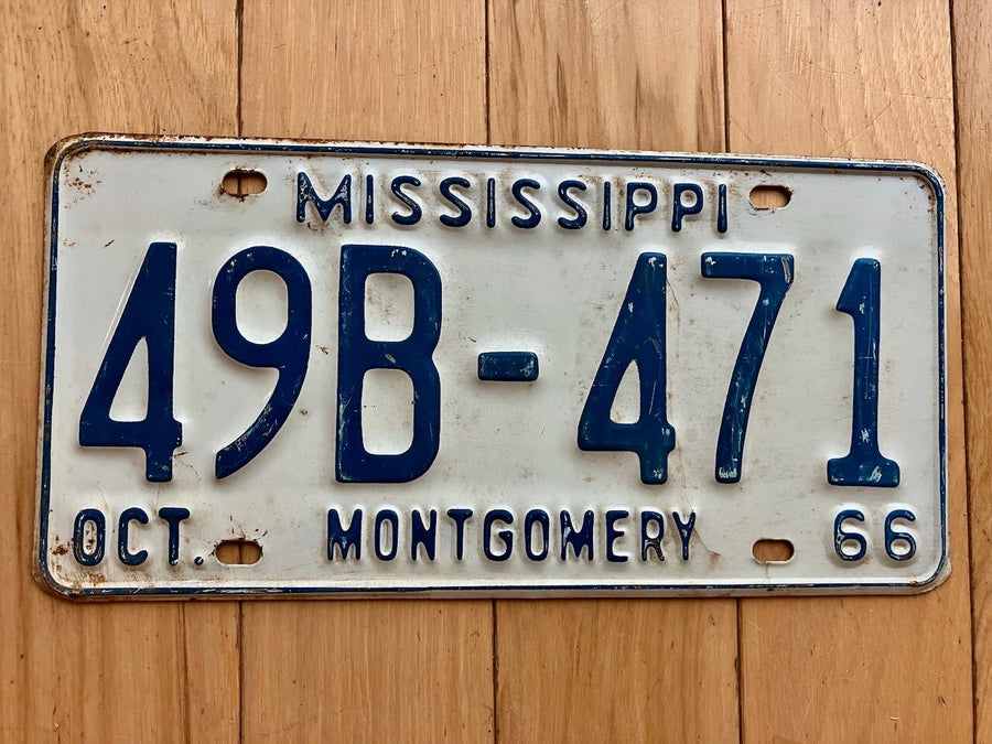 1966 Mississippi Montgomery County License Plate
