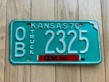 1970 Kansas Truck License Plate