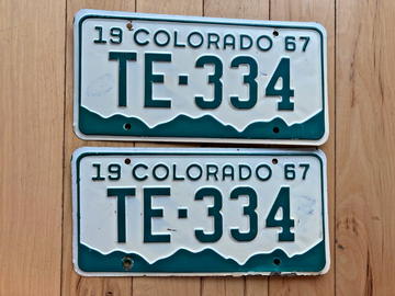 Pair of 1967 Colorado License Plates