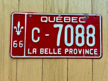 1966 Quebec License Plate