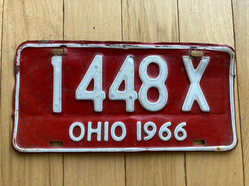 1966 Ohio License Plate