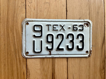 1963 Texas Motorcycle License Plate