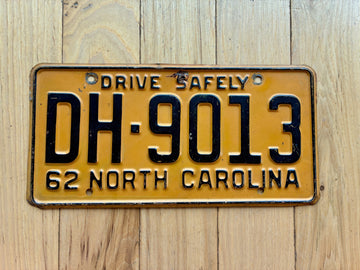 1962 North Carolina License Plate