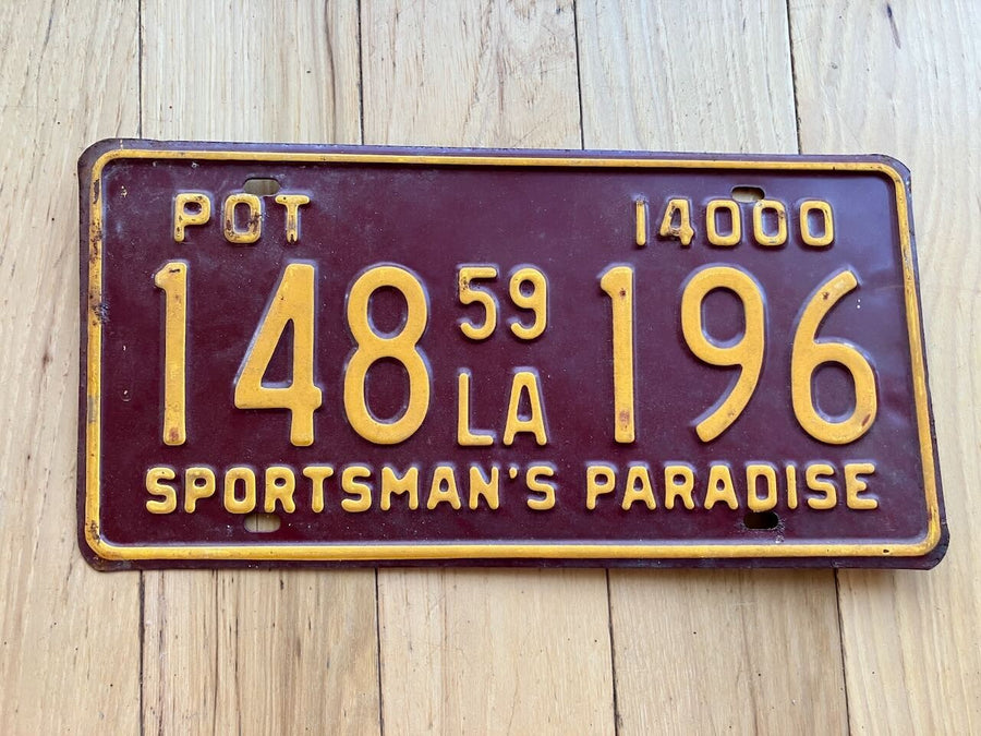 1959 Louisiana POT License Plate