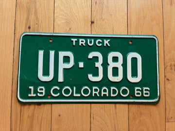 1966 Colorado Truck License Plate