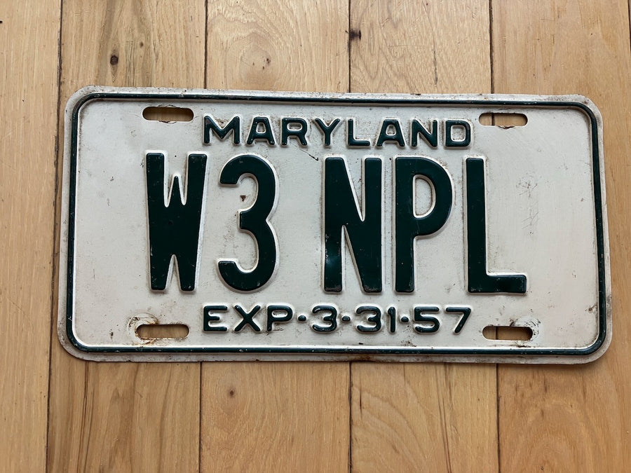 1957 Maryland Amateur Radio License Plate