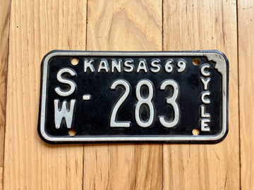 1969 Kansas Motorcycle License Plate