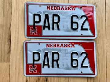 2002 Base Pair of Nebraska Vanity License Plates - PAR 62