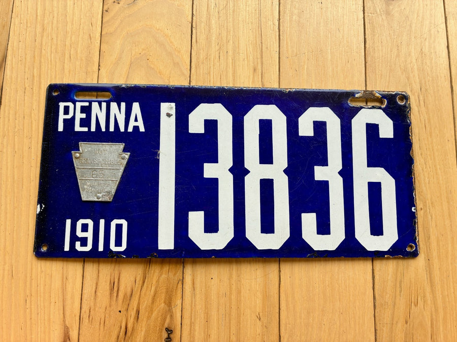 1910 Pennsylvania License Plate