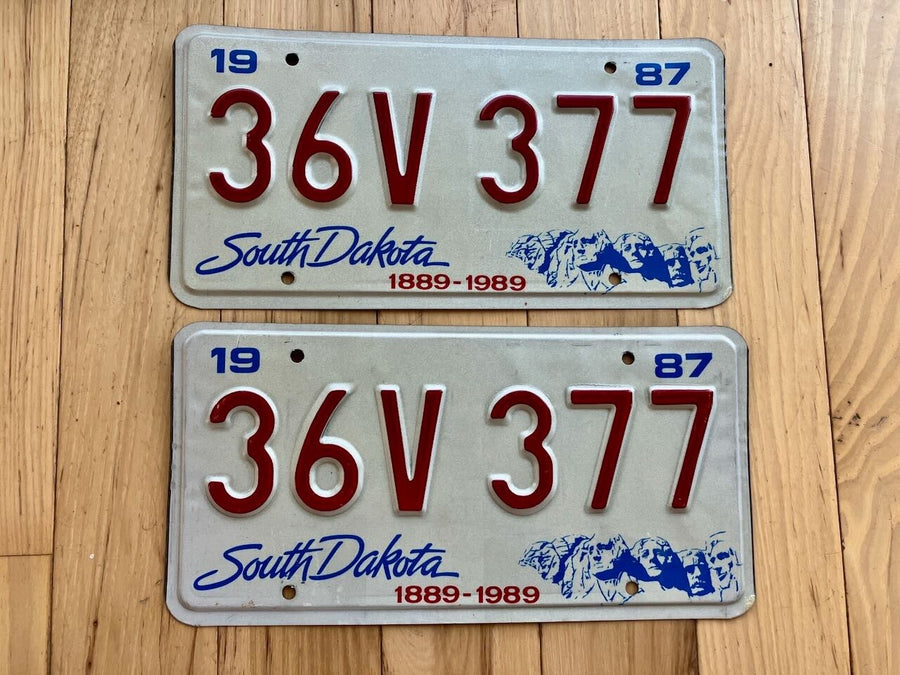 Pair Of 1987 South Dakota License Plates