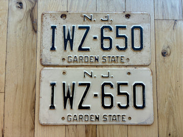 Pair of 1960s Base New Jersey License Plates