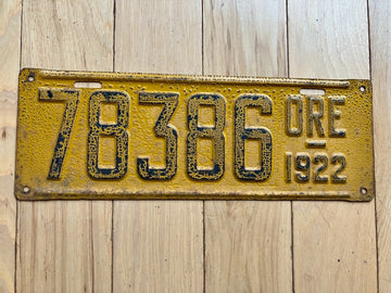 1922 Oregon License Plate