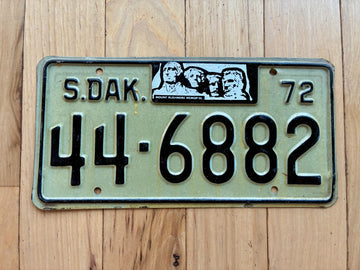 1972 South Dakota License Plate
