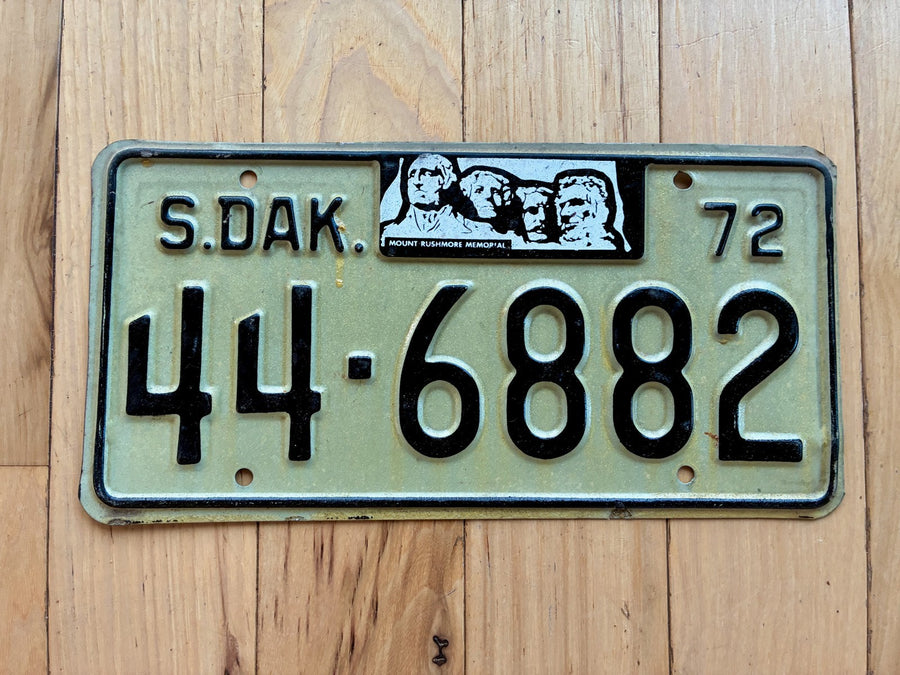 1972 South Dakota License Plate