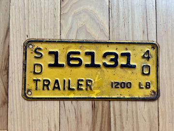 1940 South Dakota Trailer License Plate
