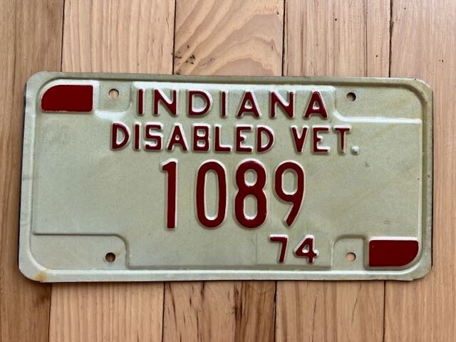 1974 Indiana Disabled Veteran License Plate