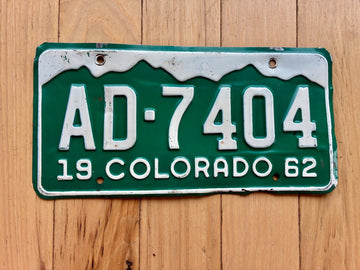 1962 Colorado License Plate