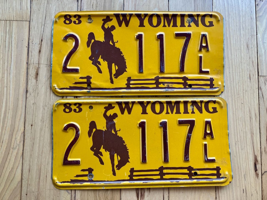 Pair of 1983 Wyoming License Plates