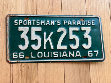 1966/ 1967 Louisiana License Plate