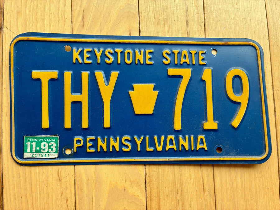 1993 Pennsylvania License Plate