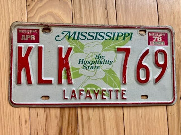 1978 Mississippi Lafayette County License Plate