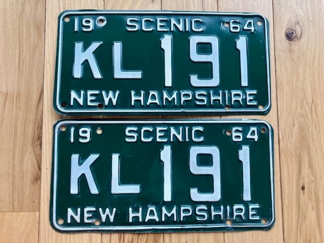 Pair of 1964 New Hampshire License Plates