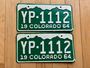 Pair of 1964 Colorado License Plates