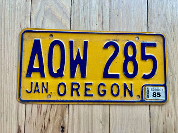 1985 Oregon License Plate