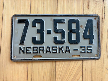 1935 Nebraska License Plate