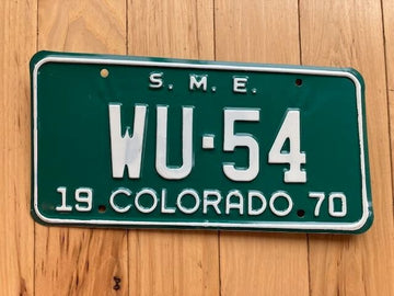 1970 Colorado Special Mobile Equipment S.M.E License Plate