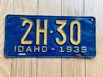 1939 Poorly Repainted Idaho License Plate