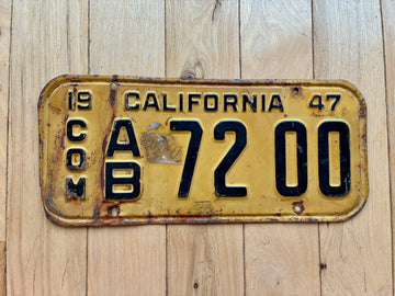 1947 California Commercial License Plate