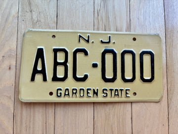 1960s New Jersey Sample License Plate