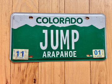 2001 Colorado Vanity License Plate - JUMP