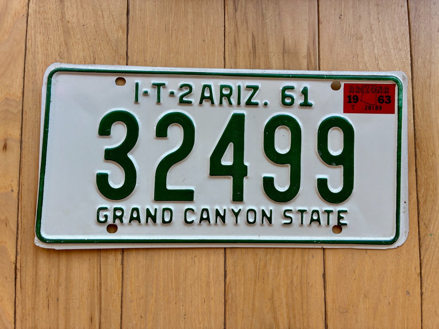 1961 1963 Arizona Interstate Trailer 2 Axel License Plate (Not MVD/YOM Eligible)