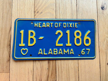 1967 Alabama License Plate