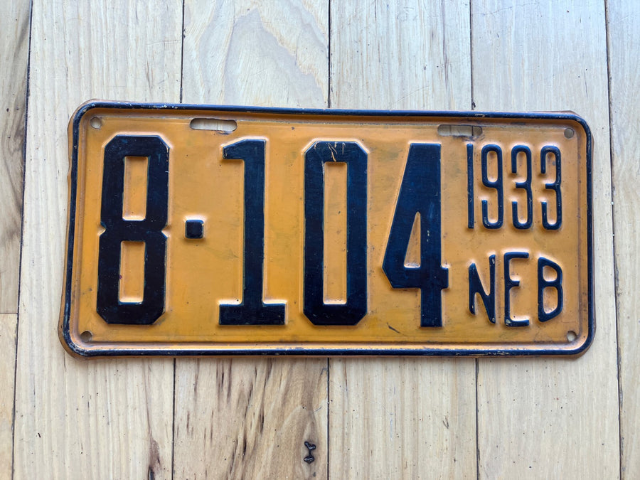 1933 Nebraska License Plate