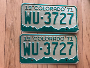 Pair of 1971 Colorado License Plates