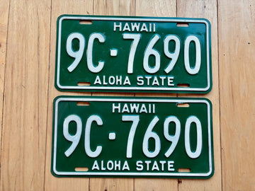1961-1968 Pair of Hawaii License Plates