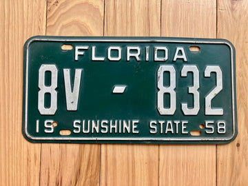 1958 Florida License Plate