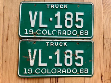 Pair of 1968 Colorado Truck License Plates