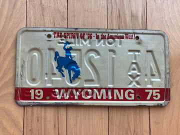 1975 Back/ 1978 Front - Wyoming Two Side Printed License Plate