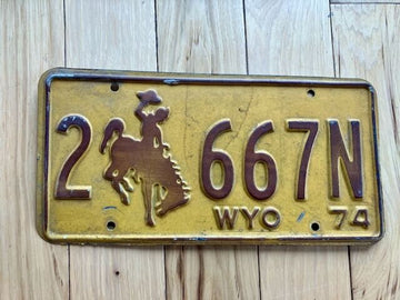 1974 Wyoming License Plate