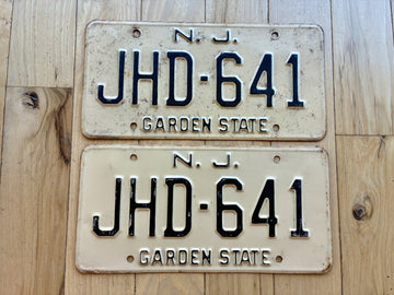 Pair of 1960s Base New Jersey License Plates