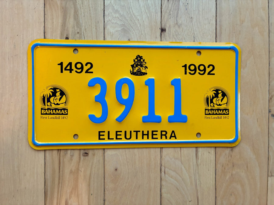 1992 Bahamas Eleuthera License Plate