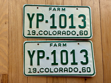 Pair of 1960 Colorado Farm License Plates
