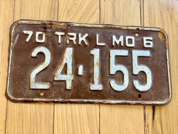 1970 Missouri Truck License Plate