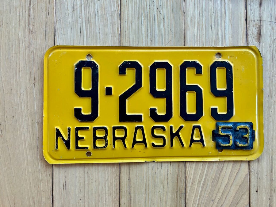 1953 Nebraska License Plate